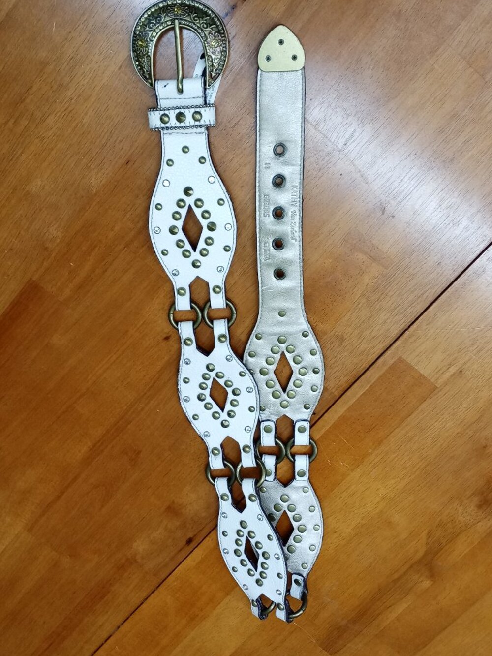 White Belt Studded Segmented Kathy Van Zeeland